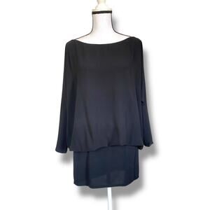 Ramy Brook Fiona Mini Dress Fits Sz S Black Lightweight Crepe Fitted Skirt Y2k